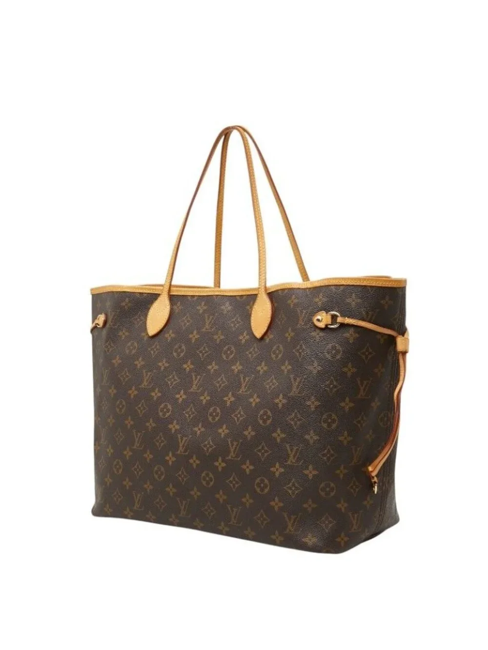 Louis Vuitton Monogram Neverfull GM Tote Shoulder Bag Brown Leather